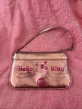 Hello Kitty Rose Metallic Wristlet Clutch